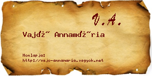 Vajó Annamária névjegykártya